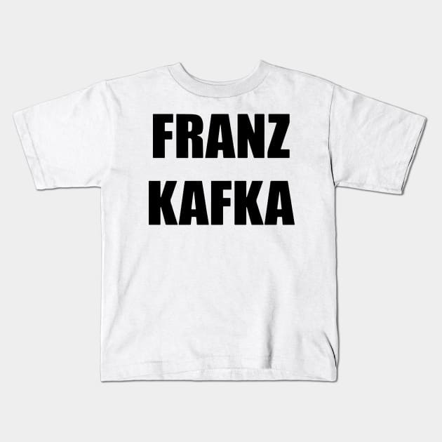 franz kafka Black And White Logo Kids T-Shirt by MManoban